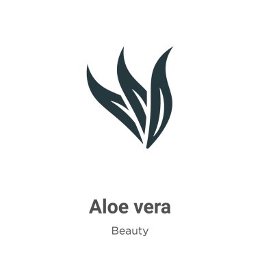 Beyaz arkaplanda Aloe vera vektör simgesi. Mobil konsept ve web uygulamaları tasarımı için modern güzellik koleksiyonundan düz vektör aloe vera simgesi işareti.