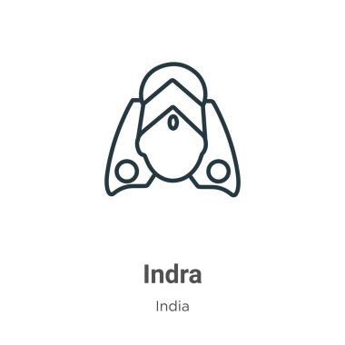 Indra outline vector icon. Thin line black indra icon, flat vector simple element illustration from editable india concept isolated on white background