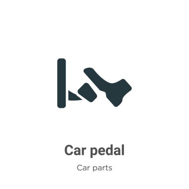 Beyaz arka planda araba pedalı vektör simgesi. Mobil konsept ve web uygulamaları tasarımı için modern otomobil parçaları koleksiyonundan düz vektör araba pedal simgesi işareti.