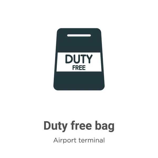 Ícone vetorial duty free bag em fundo branco. Flat vector duty free bag icon sign from modern airport terminal collection for mobile concept and web apps design. —  Vetores de Stock