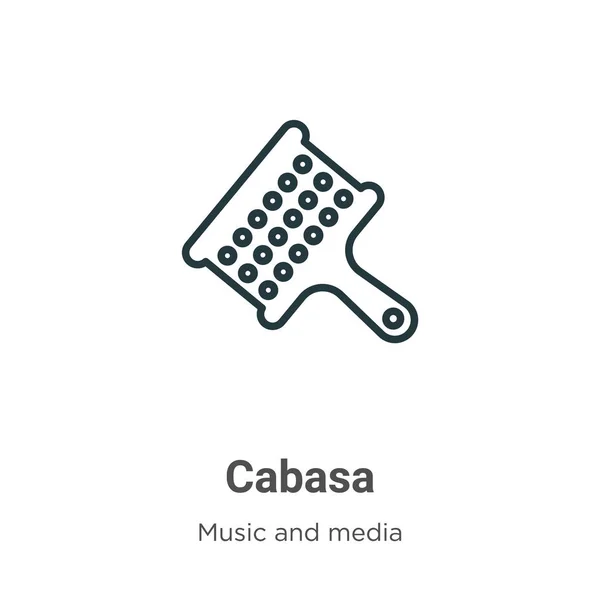 Cabasaアウトラインベクトルアイコン 細い線黒のカバサのアイコン 白の背景に隔離された編集可能な音楽コンセプトからフラットベクトルシンプルな要素イラスト — ストックベクタ