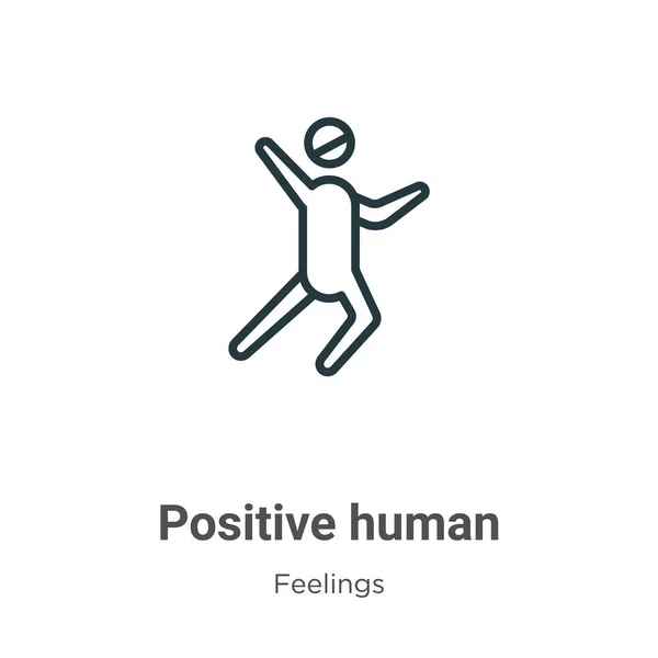 Positive Human Outline Vector Icon Thin Line Black Positive Human - Stok Vektor