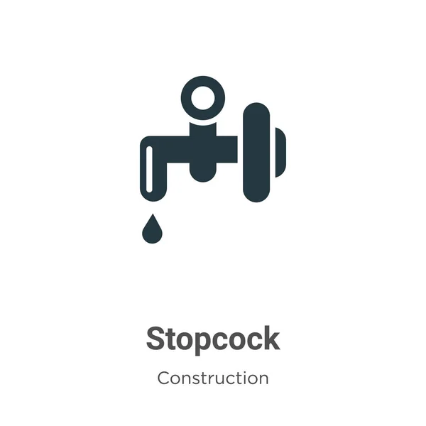 白色背景上的Stopcock矢量图标 平面向量Stopcock图标符号符号来自移动概念和网络应用程序设计的现代构造集合 — 图库矢量图片