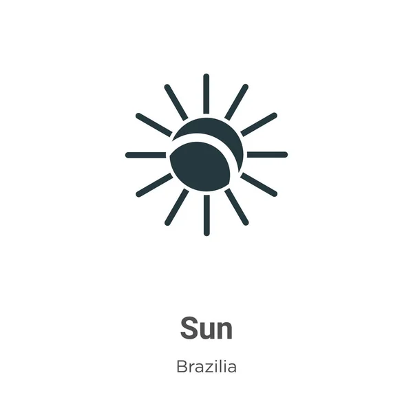 Sun vektor ikon på vit bakgrund. Platt vektor sol ikon symbol tecken från modern brazilia samling för mobila koncept och webbappar design. — Stock vektor
