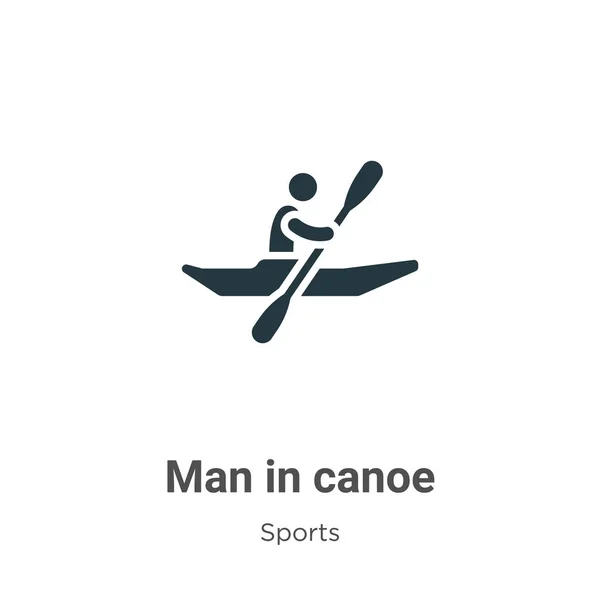 Man in canoe glyph icon vector on white background. Flat vector man in canoe icon symbol sign from modern sports collection for mobile concept and web apps design.