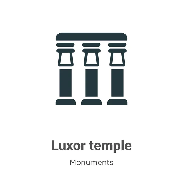 Luxor Temple Glyphe Icône Vecteur Sur Fond Blanc Symbole Emblématique — Image vectorielle