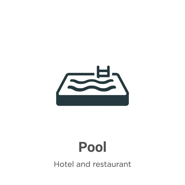 Pool Glyph Icoon Vector Witte Achtergrond Flat Vector Pool Pictogram — Stockvector