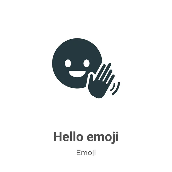 Witam Ikonę Wektora Emoji Białym Tle Płaski Wektor Hello Emoji — Wektor stockowy