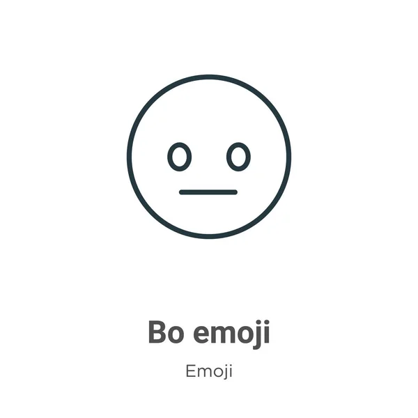 Emoji Entediado Contorno Vetor Ícone Linha Fina Preto Entediado Emoji — Vetor de Stock