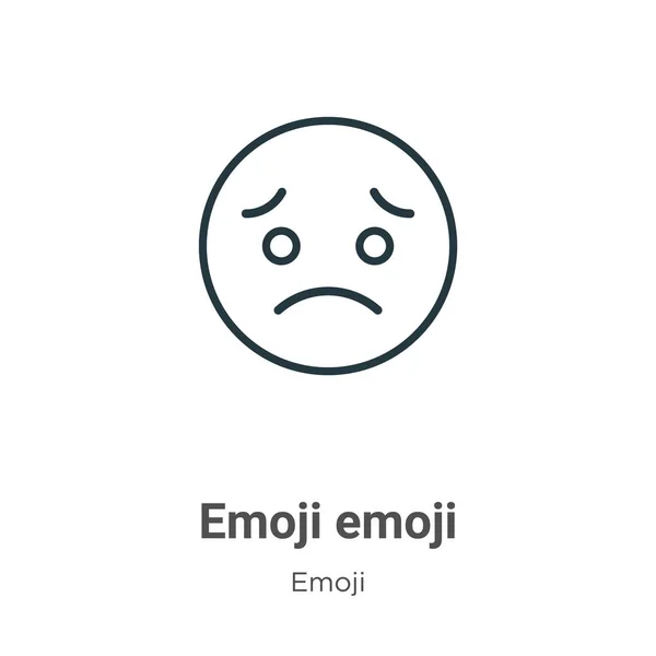 Emoji Emoji Obrys Vektorové Ikony Tenká Čára Černá Emoji Emoji — Stockový vektor