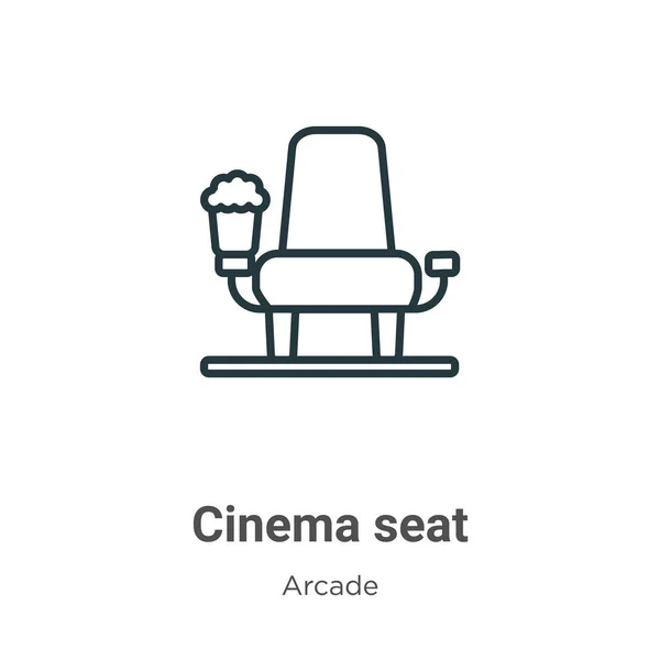 Cinema Seat Outline Vector Icon Thin Line Black Cinema Seat — Stock Vector