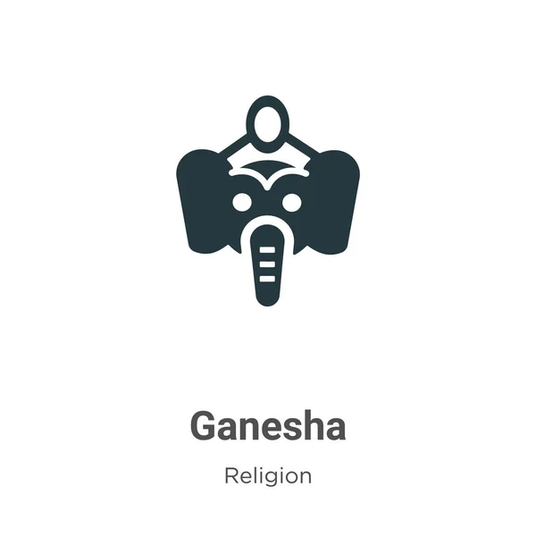 Icono Vectorial Ganesha Sobre Fondo Blanco Signo Icono Ganesha Vectorial — Vector de stock