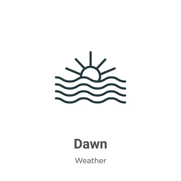 Dawn Outline Vector Icon Thin Line Black Dawn Icon Flat — Stock vektor