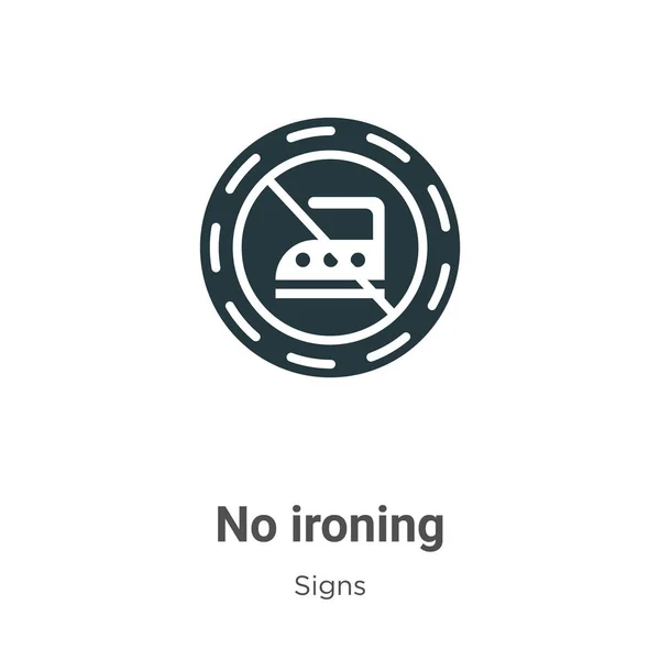 Žádný Ironing Glyph Ikona Vektor Bílém Pozadí Plochý Vektor Bez — Stockový vektor