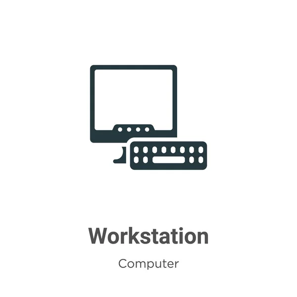 Arbeitsplatzvektorsymbol Auf Weißem Hintergrund Flat Vector Workstation Symbolzeichen Aus Moderner — Stockvektor