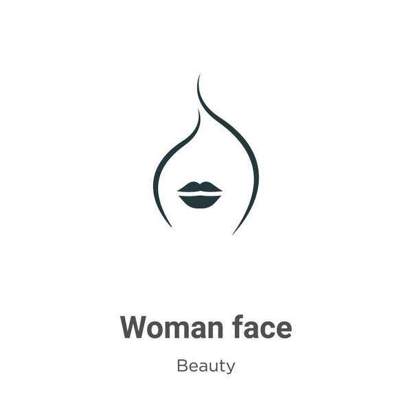 Woman face vector icon on white background. Flat vector woman face icon symbol sign from modern beauty collection for mobile concept and web apps design.