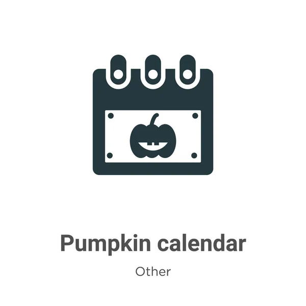 Pumpkin Calendar Glyph Icon Vector White Background Flat Vector Pumpkin — 스톡 벡터