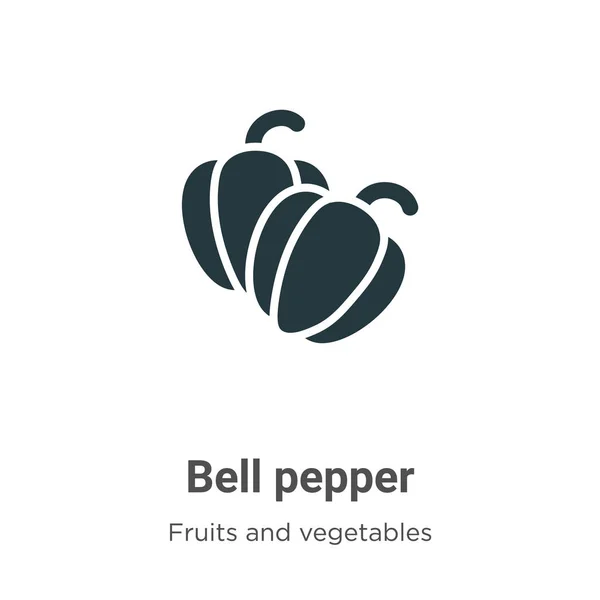 Bell Pepper Glyf Ikon Vektor Vit Bakgrund Platt Vektor Bell — Stock vektor