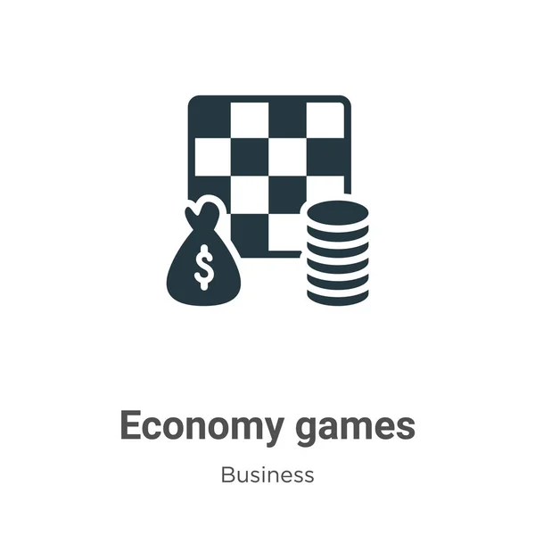 Ícone Vetorial Jogos Econômicos Fundo Branco Flat Vector Economy Games —  Vetores de Stock