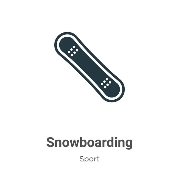 Snowboarding Vector Icon White Background Flat Vector Snowboarding Icon Symbol — Stock Vector