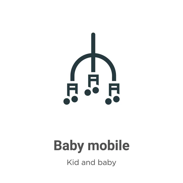 Κινητό Εικονίδιο Glyph Μωρό Διάνυσμα Λευκό Φόντο Επίπεδη Διάνυσμα Μωρό — Διανυσματικό Αρχείο
