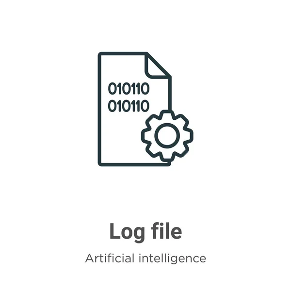 Log File Outline Vector Icon Icono Del Archivo Registro Negro — Vector de stock