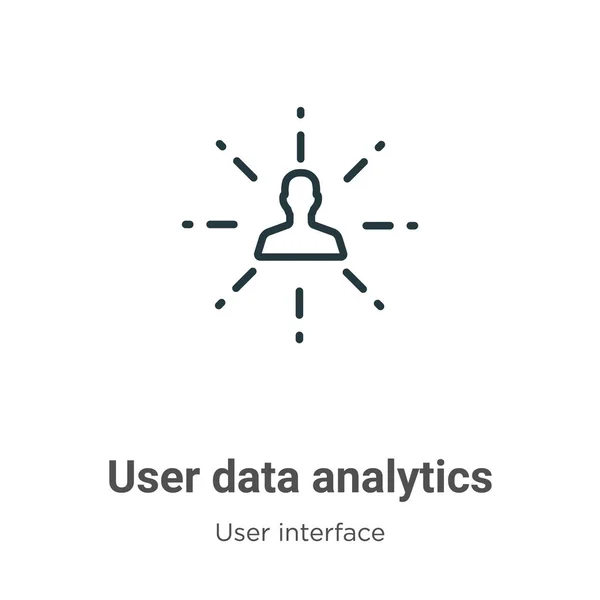 Εικονίδιο Διανύσματος Περιγραμμάτων Στοιχείων Χρηστών Λεπτή Γραμμή Μαύρο Εικονίδιο Analytics — Διανυσματικό Αρχείο