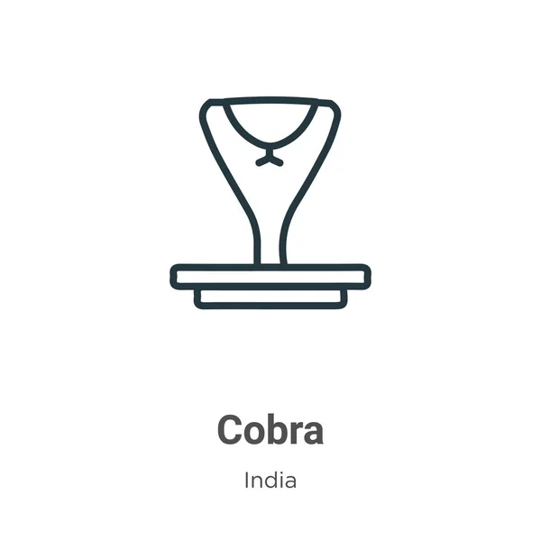 Icono Vector Esquema Cobra Icono Cobra Negra Línea Delgada Ilustración — Vector de stock