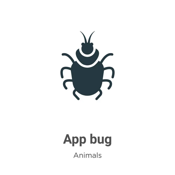 白い背景にアプリのバグベクトルアイコン モバイルコンセプトとWebアプリのデザインのための現代的な動物コレクションからのフラットベクトルアプリのバグアイコン記号記号 — ストックベクタ