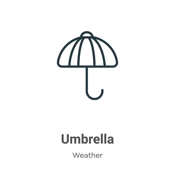 Umbrella Outline Vector Icon Thin Line Black Umbrella Icon Flat — Stock Vector