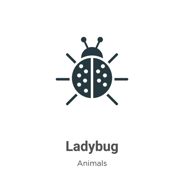 Ícone vetorial Ladybug em fundo branco. Símbolo de ícone de ladybug vetorial plano da coleção de animais modernos para design de conceito móvel e aplicações web. — Vetor de Stock