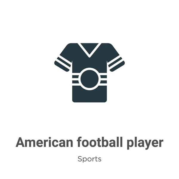 Americký Fotbalista Černá Košile Plátno Glyf Ikona Vektor Bílém Pozadí — Stockový vektor