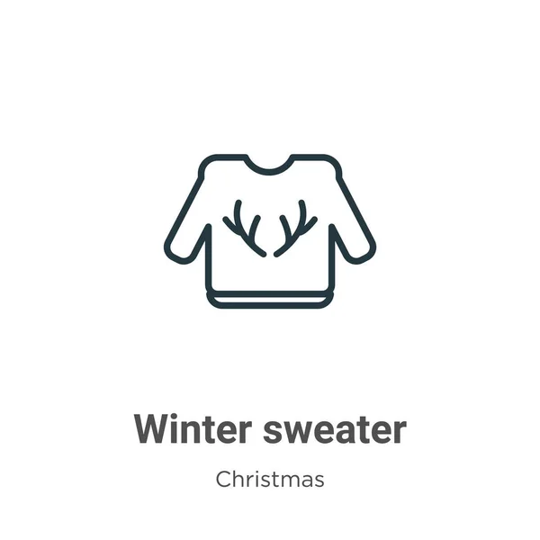 Invierno del sudor esboza icono vectorial. icono de sudor de invierno negro de la línea de Thin, ilustración vectorial simple elemento plano del concepto de christmas comestibles aislado sobre fondo blanco. — Vector de stock