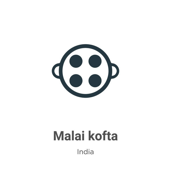 Malai kofta vector icon on white background. Flat vector malai kofta icon symbol sign from modern india collection for mobile concept and web apps design.