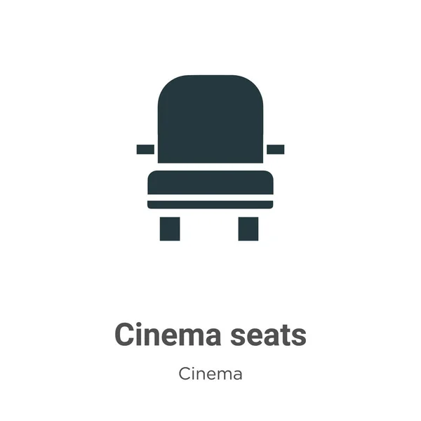 Cine Coloca Icono Vectorial Sobre Fondo Blanco Signo Icono Asientos — Vector de stock