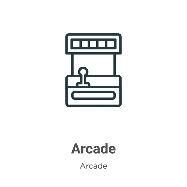 Arcade Outline Vector Icon Thin Line Black Arcade Icon Flat — Stock Vector