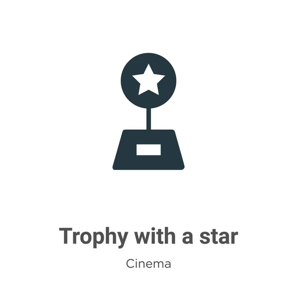 Trophy Star Vector Icon White Background Flat Vector Trophy Star — Stock Vector