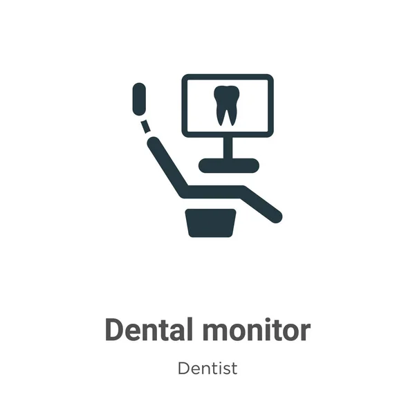 Ícone Vetor Monitor Dentário Fundo Branco Sinal Ícone Monitor Dental —  Vetores de Stock