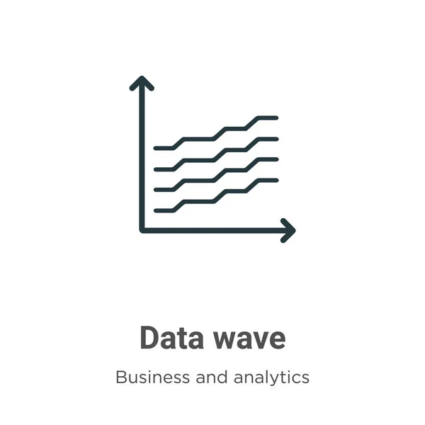 Data Wave Vector Icon White Background Flat Vector Data Wave — Stock Vector