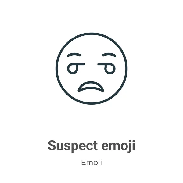 容疑者絵文字アウトラインベクトルアイコン 細い線黒容疑者 Emojidex 絵文字デックス 白を基調とした編集可能な絵文字コンセプトからのフラットベクトルシンプルな要素イラスト — ストックベクタ