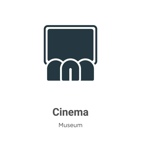 Cinema Glyph Icoon Vector Witte Achtergrond Vlakke Vector Bioscoop Pictogram — Stockvector