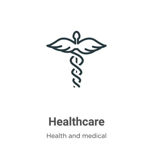 Healthcare Outline Vector Icon Thin Line Black Healthcare Icon Flat — Stock Vector