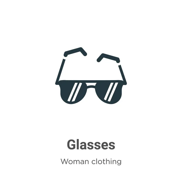 白い背景にメガネベクトルアイコン モバイルコンセプトとWebアプリのデザインのための現代的な女性の服コレクションからフラットベクトルガラスのアイコンの記号 — ストックベクタ