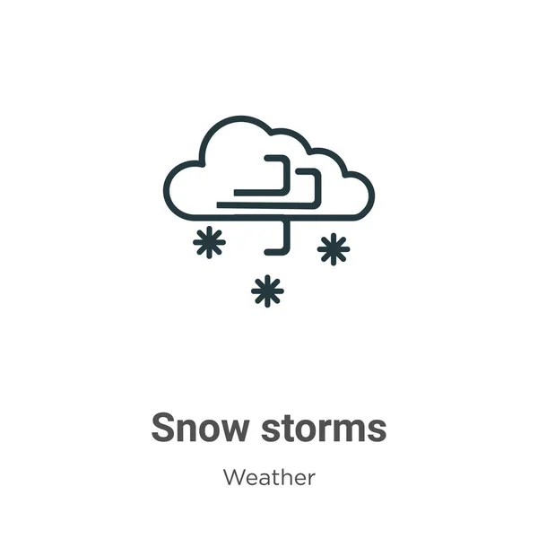 Las Tormentas Nieve Esbozan Icono Del Vector Icono Tormentas Nieve — Vector de stock