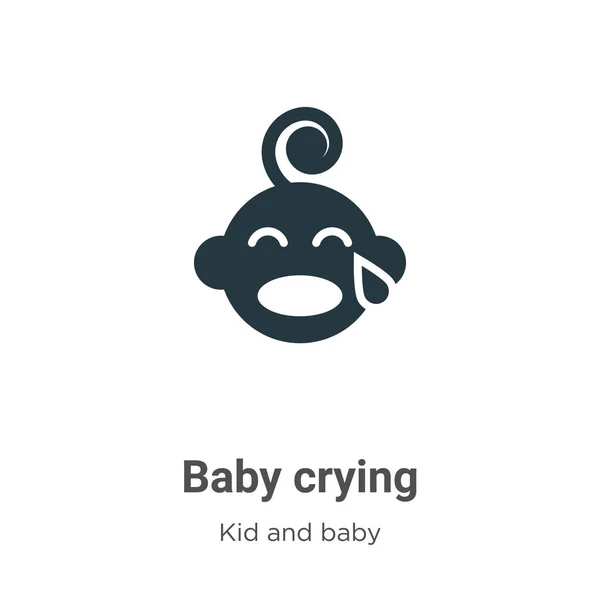 Младенец Плачет Белом Фоне Символ Плоского Вектора Детского Плача Коллекции — стоковый вектор