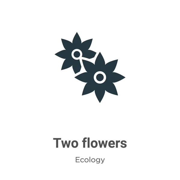 Dwie Ikony Wektora Kwiatów Białym Tle Płaski Wektor Dwa Symbole — Wektor stockowy