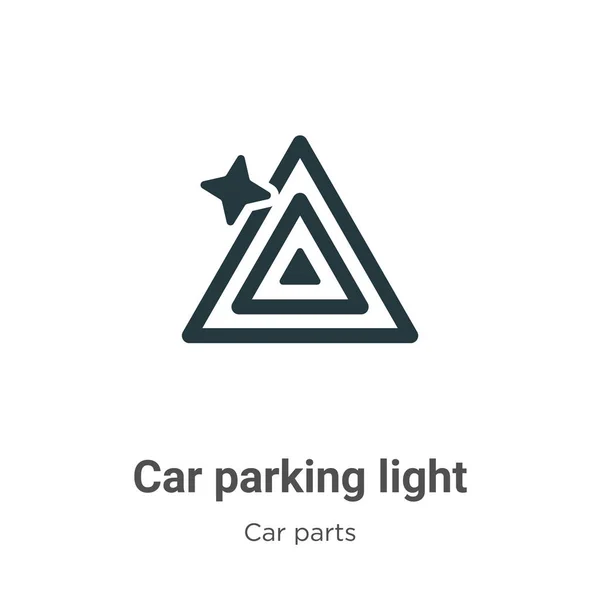 Bilparkering Ljus Vektor Ikon Vit Bakgrund Platt Vektor Bil Parkering — Stock vektor