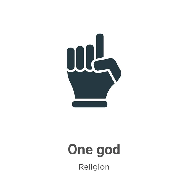 白い背景の上に一つの神のグリフアイコンベクトル モバイルコンセプトとWebアプリのデザインのための現代宗教コレクションからフラットベクトル1神アイコン記号記号 — ストックベクタ