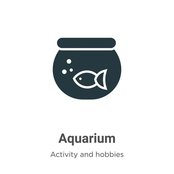 Ícono Vectorial Del Acuario Fondo Blanco Icono Acuario Vectorial Plano — Vector de stock