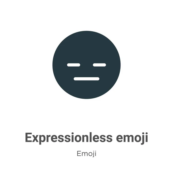 Bezvýrazná Ikona Vektoru Emoji Bílém Pozadí Plochý Symbol Symbolu Emoji — Stockový vektor